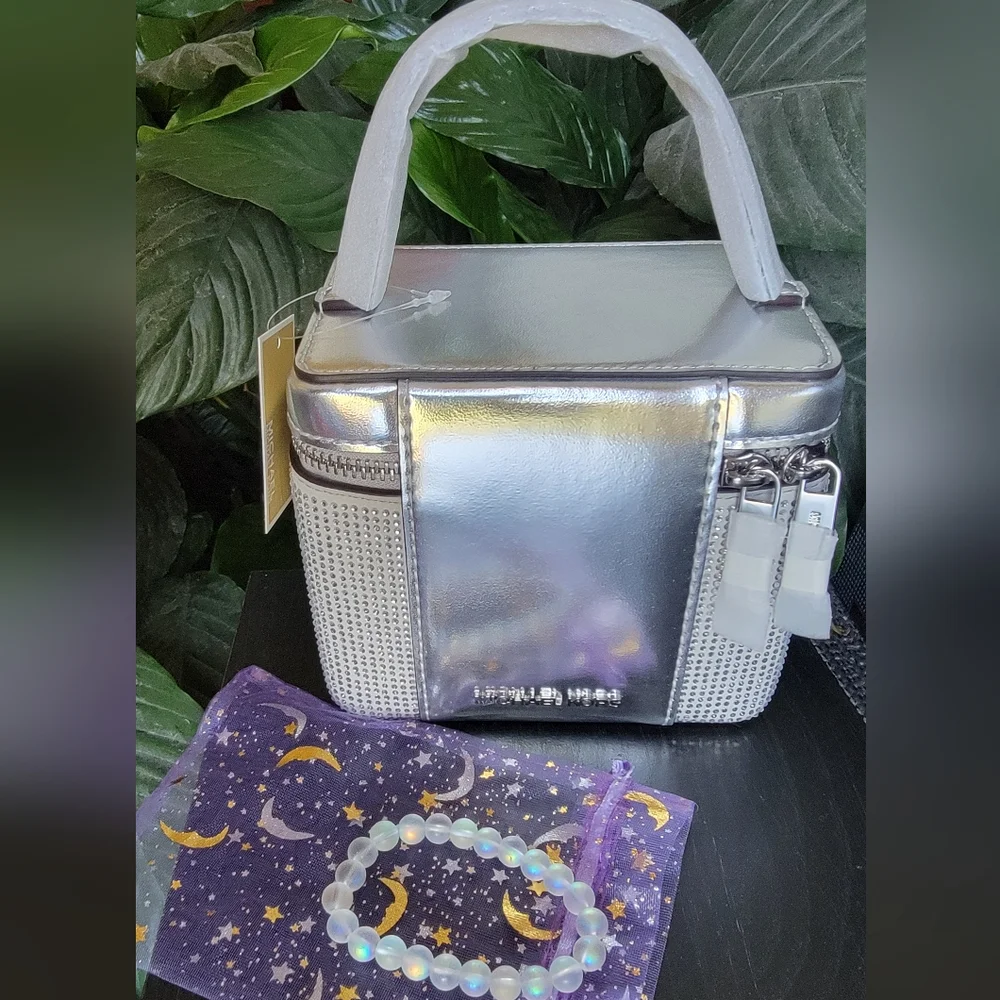 MICHAEL KORS Sandrine Crossbody & Handcrafted Rainbow Moonstone Bracelet - Picture 1 of 11